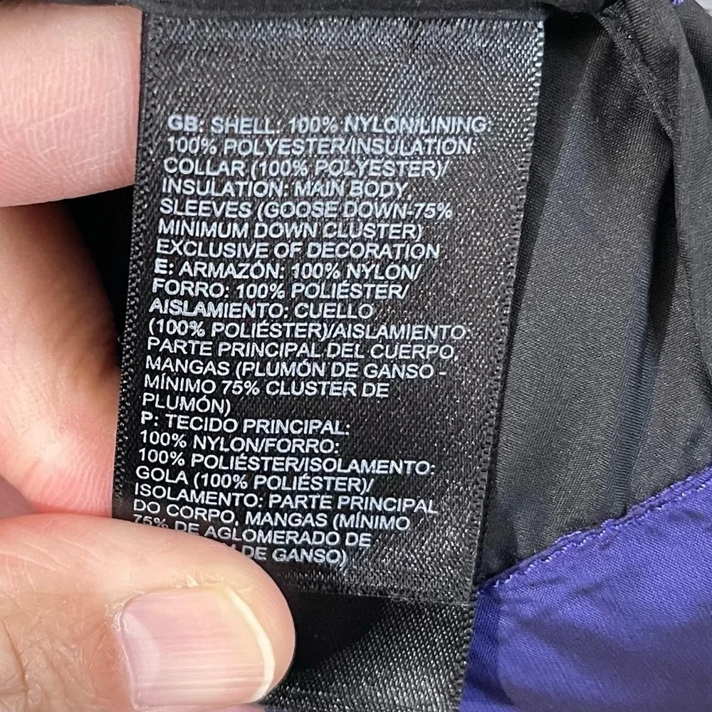 The North Face 550 Puffer Down Jacket Girl Large (14/16) Purple Pockets Outdoor